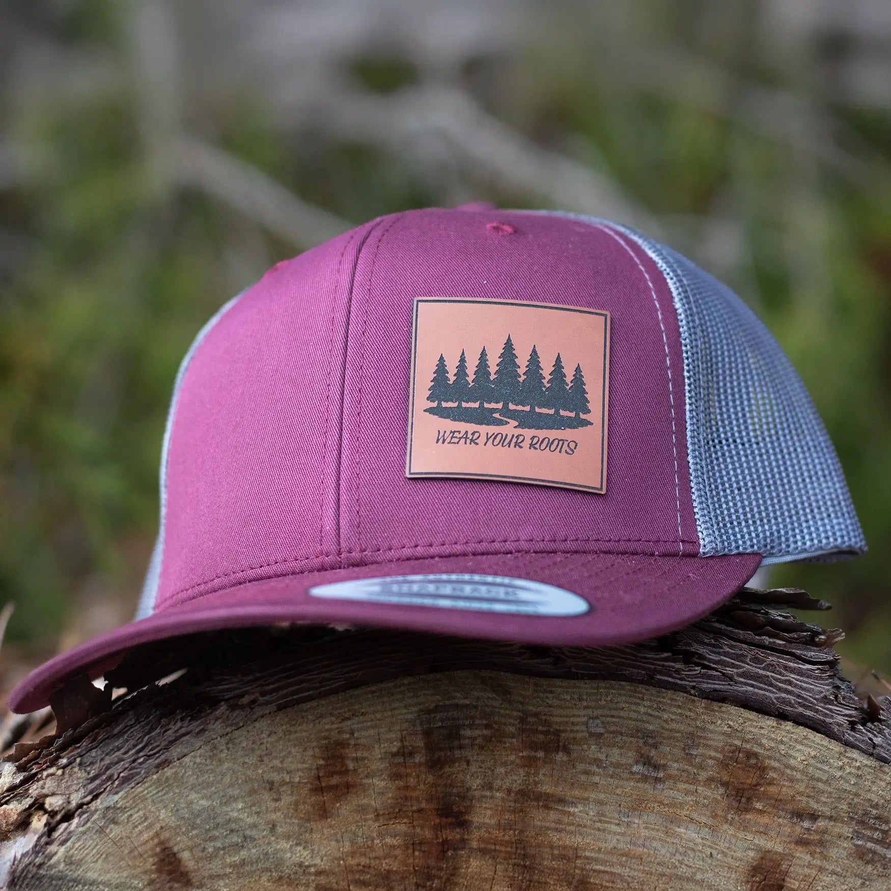 Maroon/Grey - Square Patch